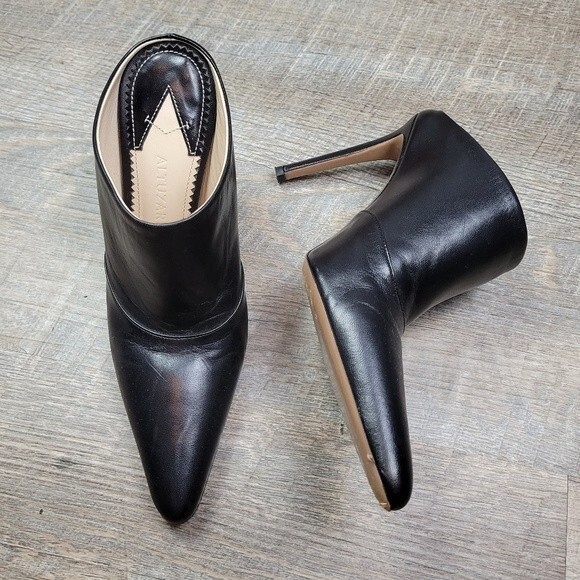 Altuzarra solid black leather Davidson heeled mules - Picture 4 of 12